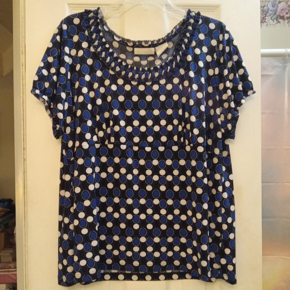 Worthington Short Sleeve Multicolored Pull Over Blouse in Size 1X